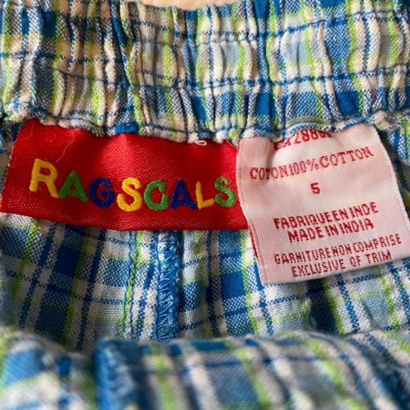 ☀️3/ $25 Girl’s Ragscals Blue Plaid Cotton Shorts Girls Size 5 - Picture 3 of 12